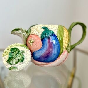 Fitz and Floyd 1986 Vintage Vegetable Garden Teapot w/ Lid